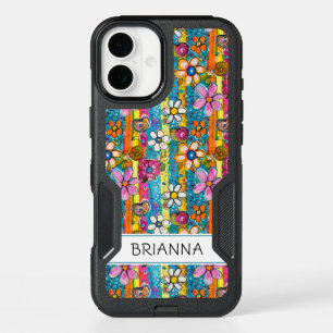 Hippie Flower Power Personalized iPhone 16 Plus Case
