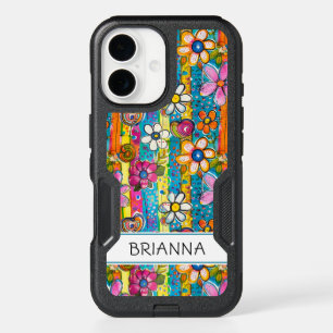 Hippie Flower Power Personalized iPhone 16 Case