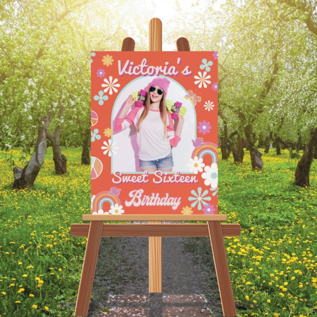 Hippie Flower Power Photo Birthday Foam Board (Creator Uploaded)