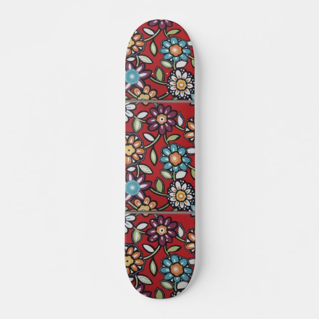 hippie flower power skateboard (Front)