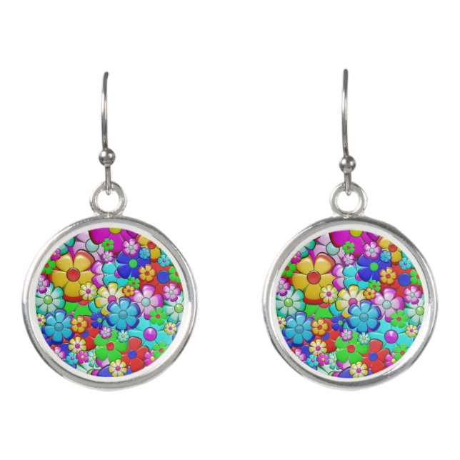 Hippie flowers earrings (Front)
