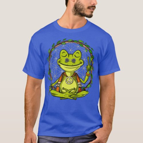 Hippie Frog Meditation T_Shirt