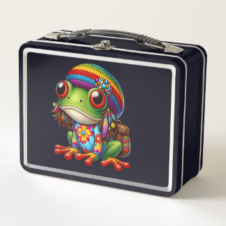 Hippie Frog Metal Lunch Box