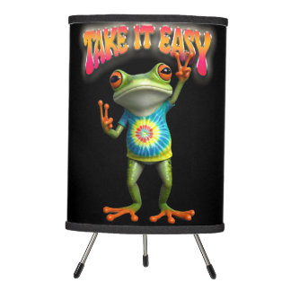 Hippie Frog Take it Easy Fun Colorful Tripod Lamp