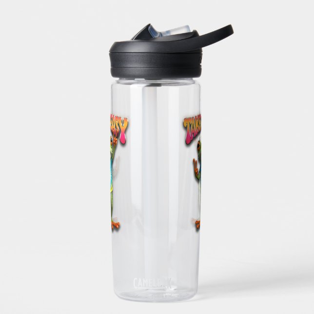 Hippie Frog Take it Easy Fun Colorful  Water Bottle (Left)
