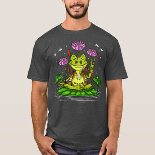 Hippie Frog Yoga T_Shirt