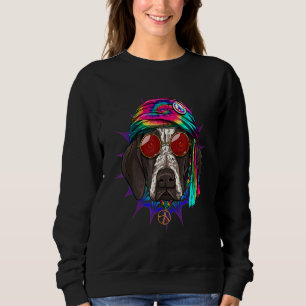Hippie German Shorthaired Pointer Tie Dye Peace Si Sweatshirt