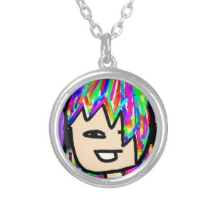 hippie girl collection silver plated necklace