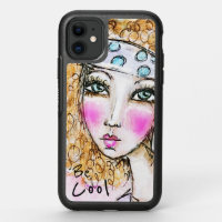 Hippie Girl Colorful Watercolor Whimsical Artistic OtterBox Symmetry iPhone 11 Case