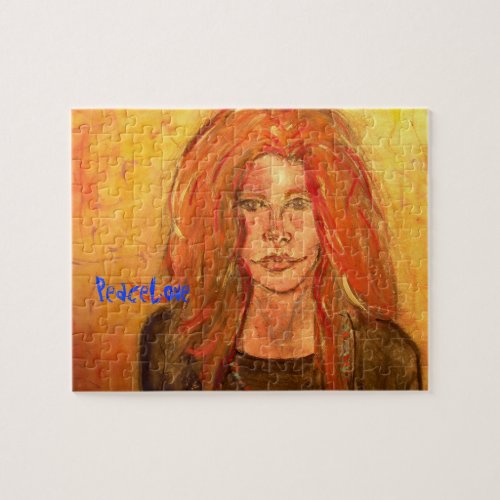 hippie girl PeaceLove Jigsaw Puzzle