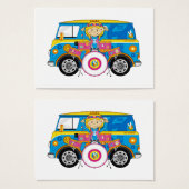 Hippie Girl with Drums and Camper Van (Front & Back)