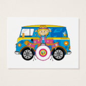 Hippie Girl with Drums and Camper Van (Back)