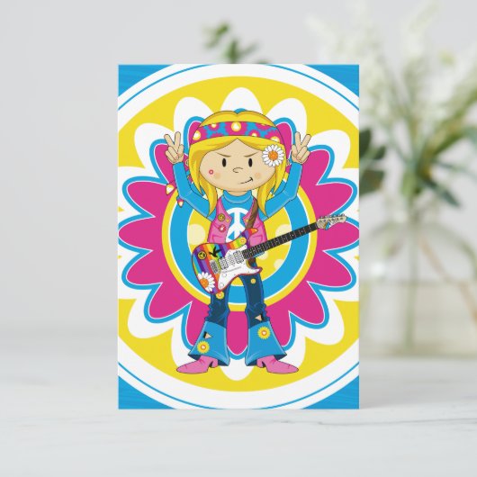 Hippie Girl with Guitar (Standing Front)