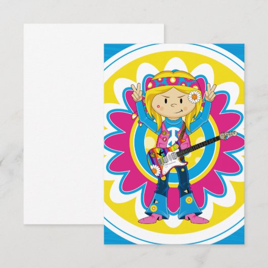 Hippie Girl with Guitar (Front/Back)
