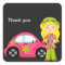 Hippie Girl withHo Pink Buggy Sticker