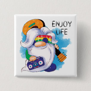 Hippie Gnome: Enjoy Life  Button