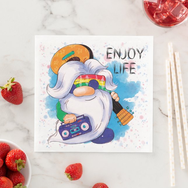 Hippie Gnome: Enjoy Life  Paper Dinner Napkins (Insitu)