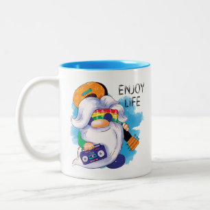 Hippie Gnome: Enjoy Life Two-Tone Coffee Mug