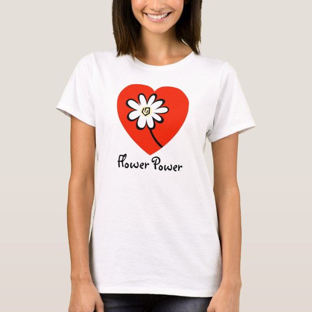 Hippie Groovy Flower Power T-Shirt (Front)