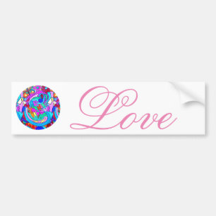 hippie groovy love bumper sticker
