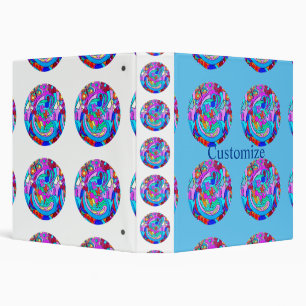 hippie groovy love circle 3 ring binder