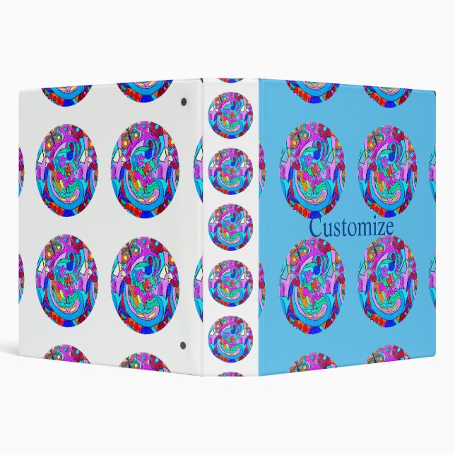hippie groovy love circle 3 ring binder (Background)