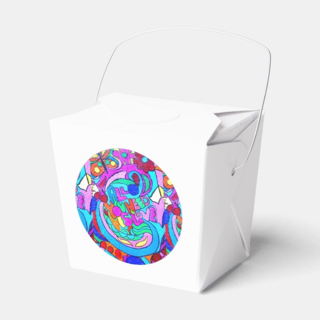 hippie groovy love circle favor boxes (Front Side)