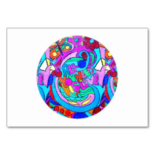 hippie groovy love circle table number