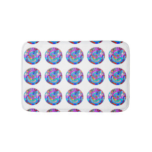 hippie groovy love circles bathroom mat
