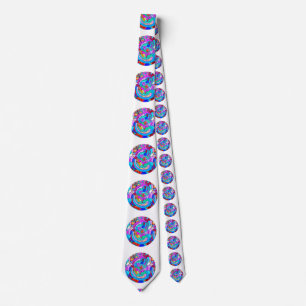 hippie groovy love circles neck tie