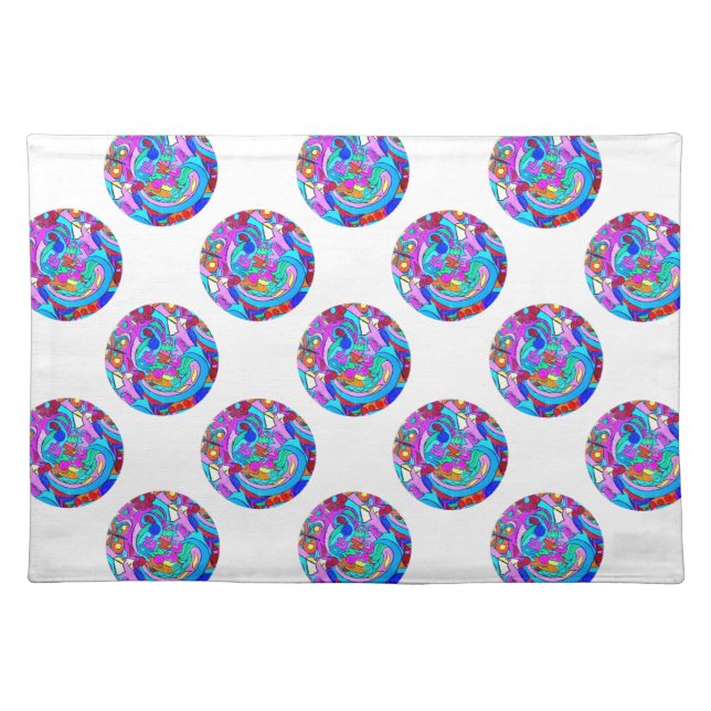 hippie groovy love circles placemat (Front)