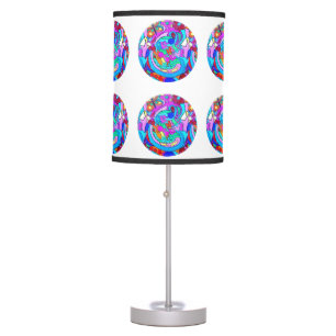 hippie groovy love circles table lamp
