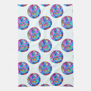 hippie groovy love circles towel