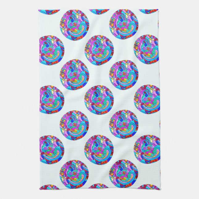 hippie groovy love circles towel (Vertical)