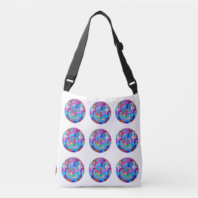 hippie groovy love crossbody bag (Front)