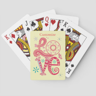 Hippie Groovy Love Sign Thunder_Cove Poker Cards