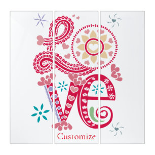 Hippie Groovy Love Sign Thunder_Cove Triptych