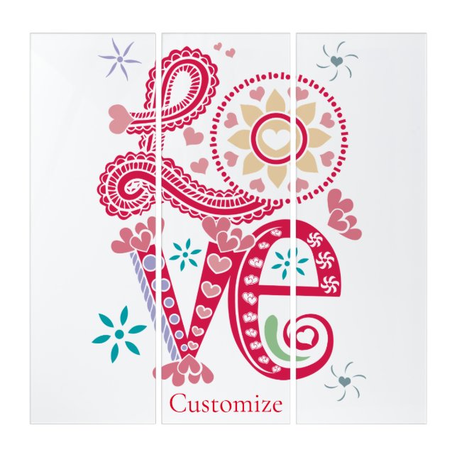Hippie Groovy Love Sign Thunder_Cove Triptych (Front)