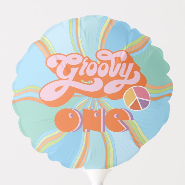 Hippie Groovy One Balloon (Front)