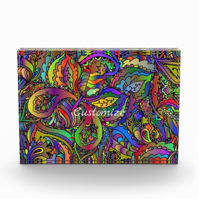 Hippie Groovy Psychedelic Design Thunder_Cove  Acrylic Award (Front)