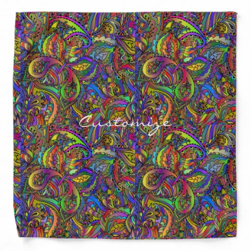 Hippie Groovy Psychedelic Design Thunder_Cove Bandana