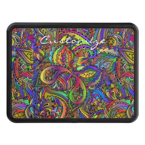 Hippie Groovy Psychedelic Design Thunder_Cove Hitch Cover