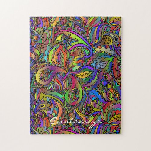 Hippie Groovy Psychedelic Design Thunder_Cove Jigsaw Puzzle