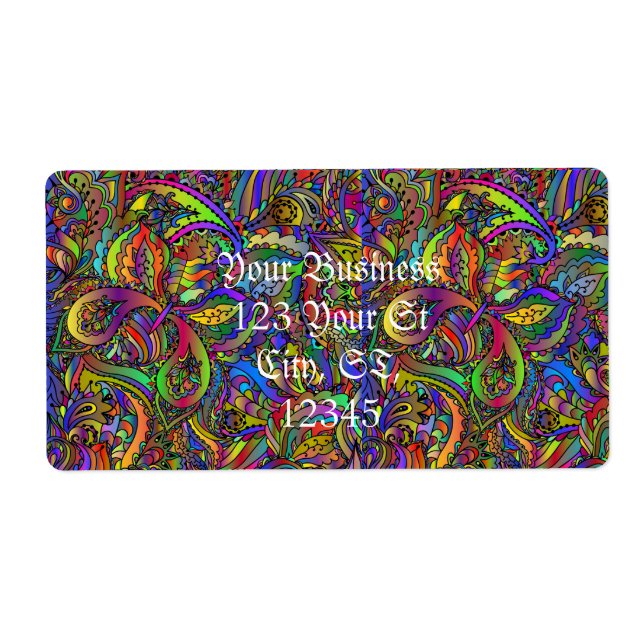 Hippie Groovy Psychedelic Design Thunder_Cove Label (Front)