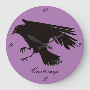 Hippie Groovy Psychedelic Design Thunder_Cove Large Clock