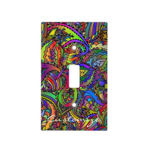 Hippie Groovy Psychedelic Design Thunder_Cove Light Switch Cover