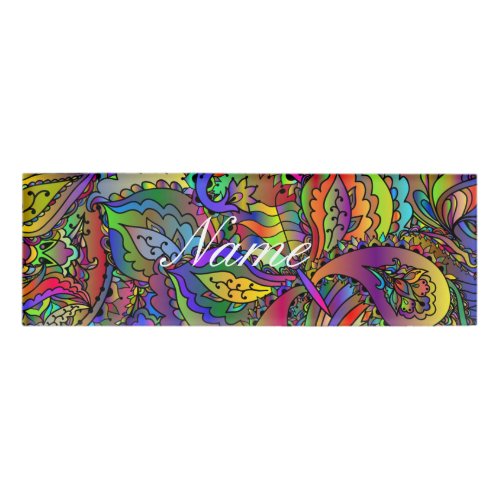 Hippie Groovy Psychedelic Design Thunder_Cove Name Tag