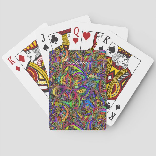 Hippie Groovy Psychedelic Design Thunder_Cove Poker Cards (Back)