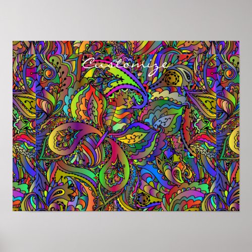 Hippie Groovy Psychedelic Design Thunder_Cove Poster