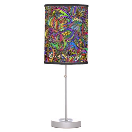 Hippie Groovy Psychedelic Design Thunder_Cove Table Lamp